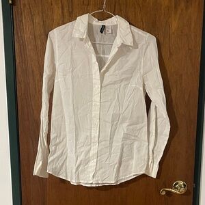H&M Women's White Button Down Shirt